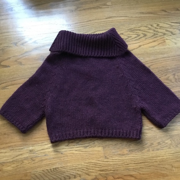 Skovhuus Virgin Wool Alpaca Blend Knit Cropped Burgundy Danish Elegant Sweater - Picture 7 of 7